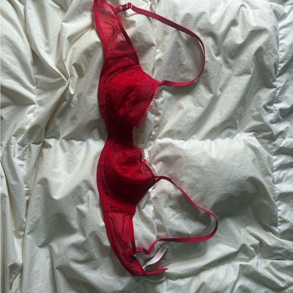 Elegant Red Lace Bra